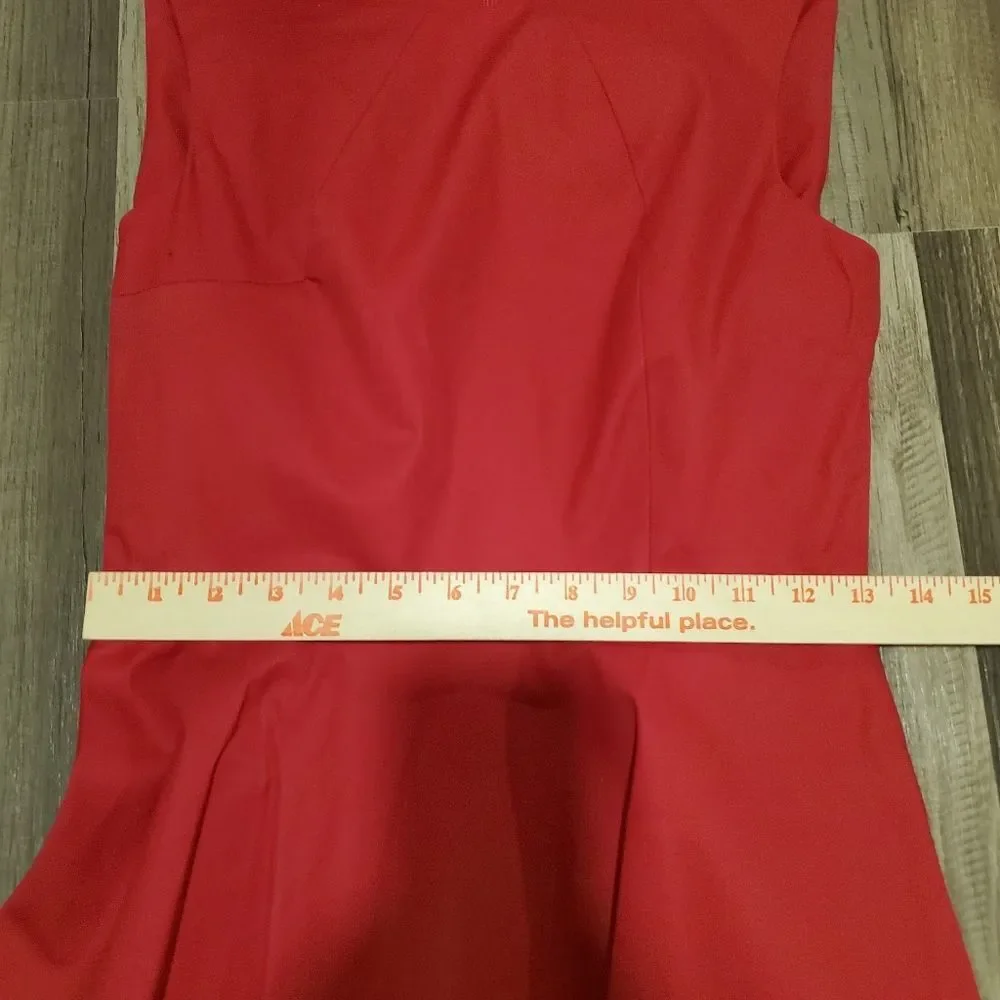 Kate Spade Saturday Red Sleeveless Pleated Fit & Flare Dress 2